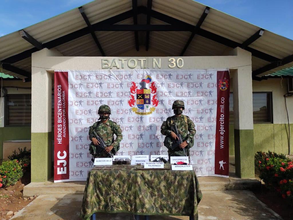 Ejército Nacional halla depósito ilegal perteneciente al GAO ELN