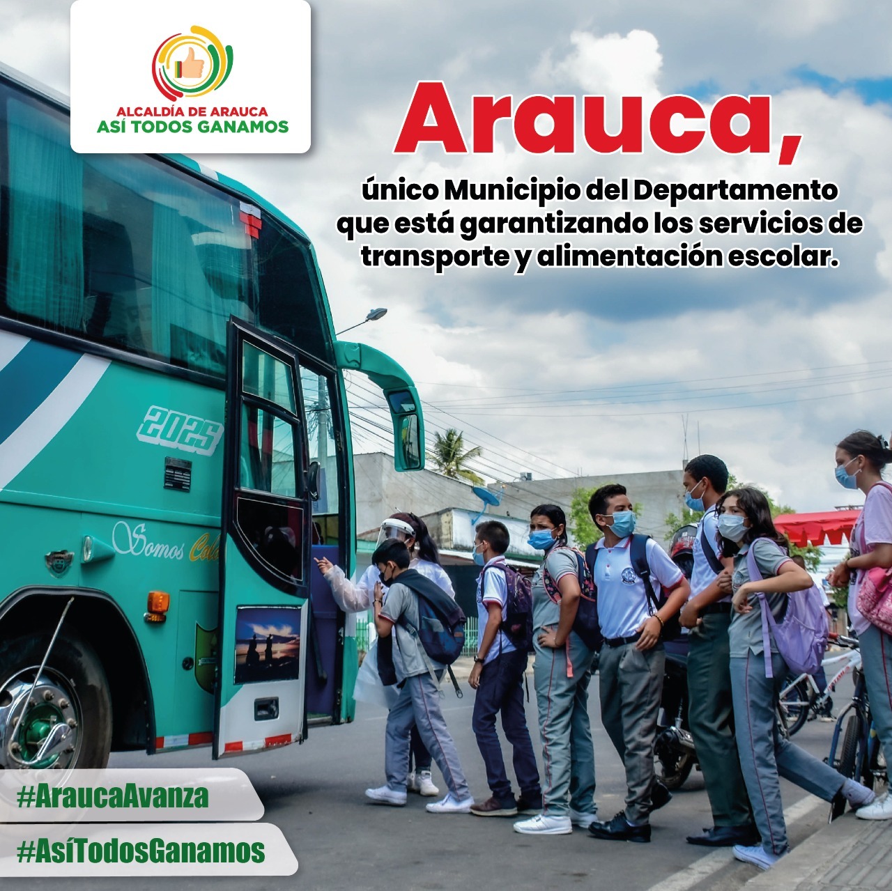 Arauca, único Municipio del Departamento con alimentación y transporte escolar