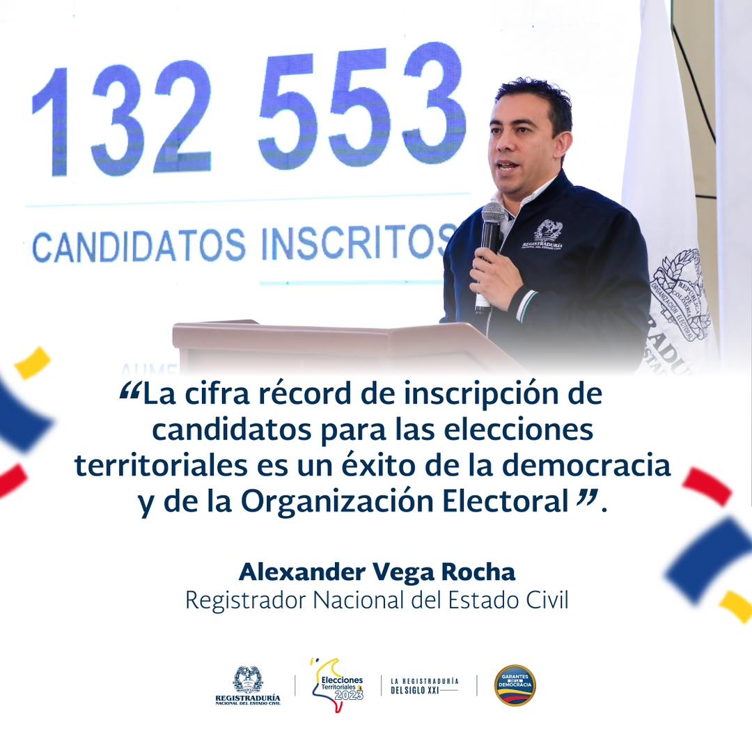 Cifra récord de candidatos inscritos para las elecciones territoriales 2023