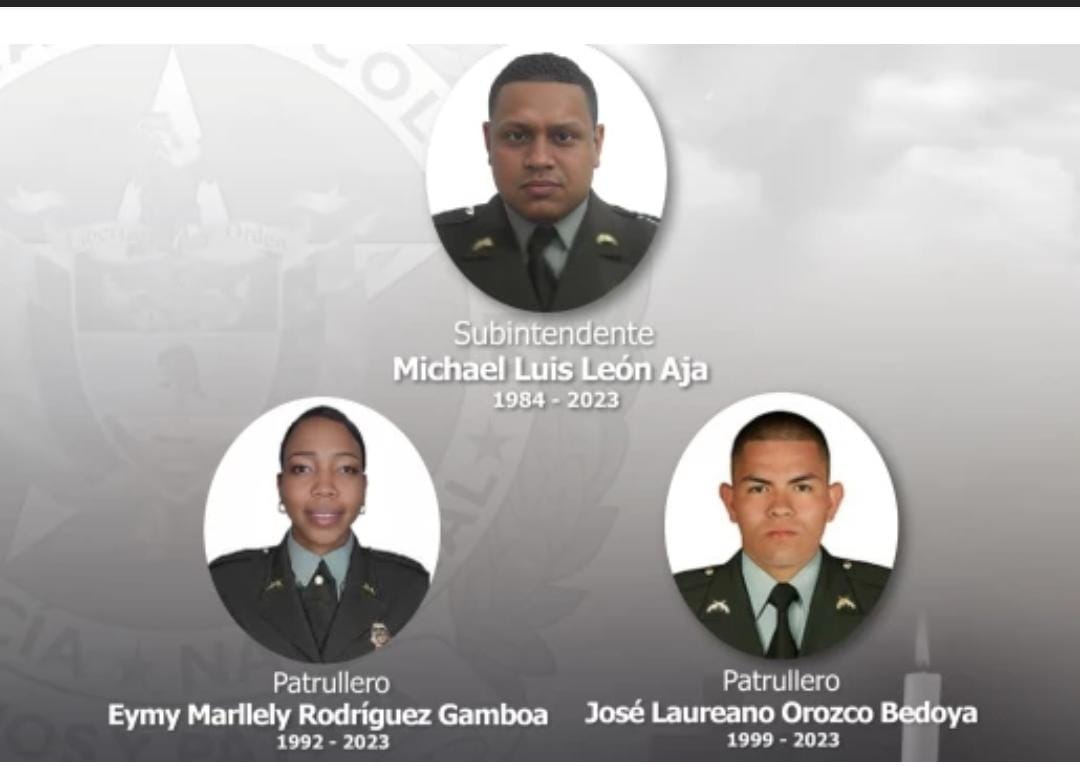 Ellos eran los tres policías asesinados por las disidencias en Morales, Cauca