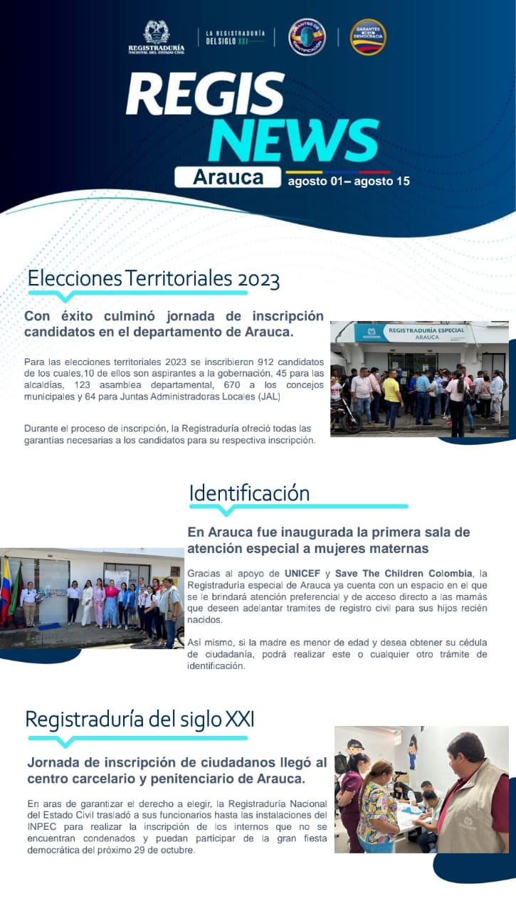 Con éxito culminó jornada de inscripción de candidatos en el departamento de Arauca