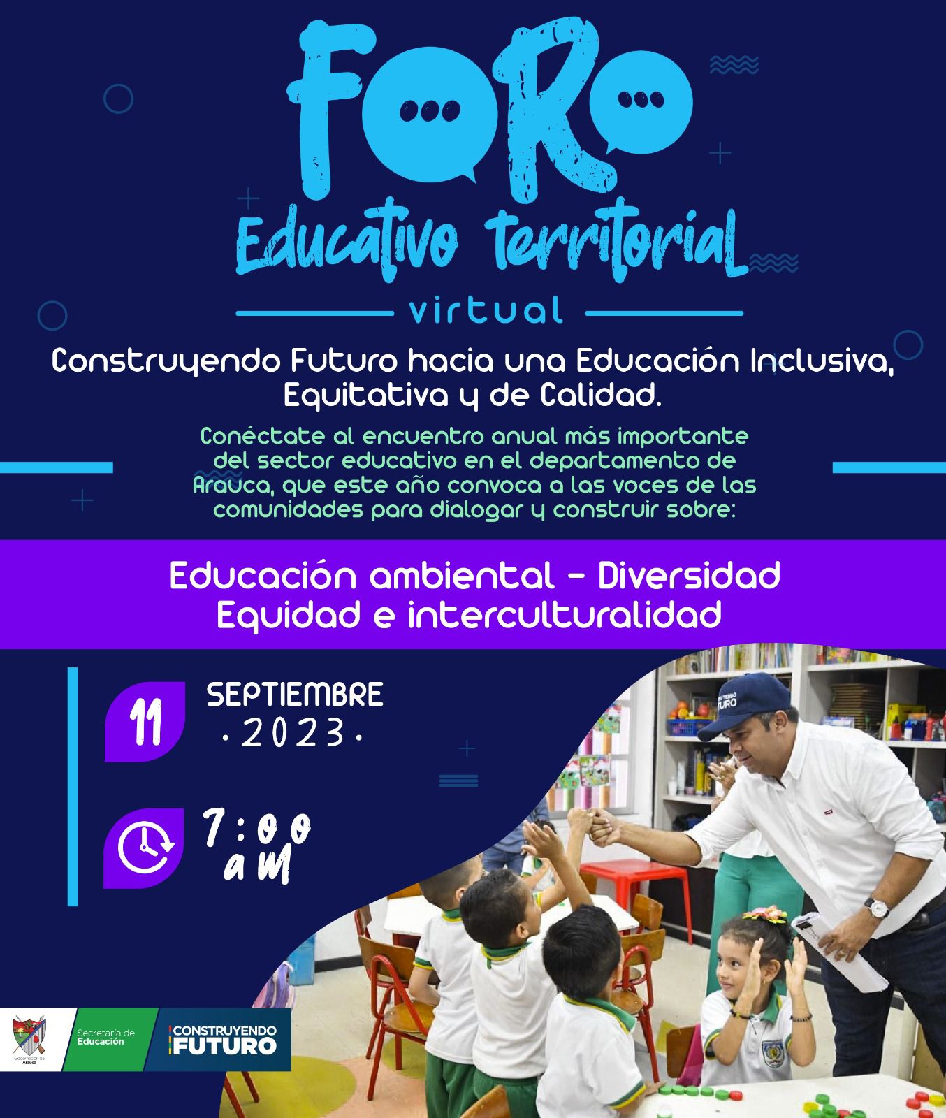 Este 11 de septiembre, Arauca conversa sobre la política educativa nacional y sus desafíos