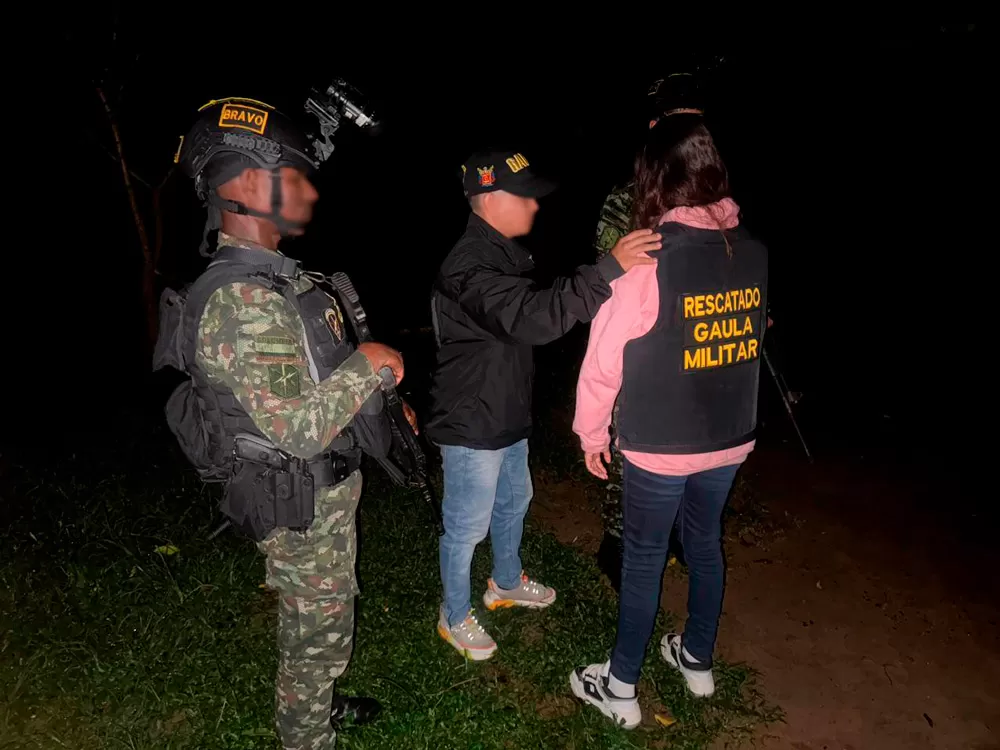 Operación relámpago del Gaula salva a dos víctimas de secuestro en zona rural de Arauca