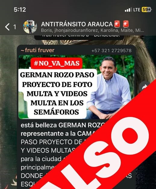 Representante German Rozo desmiente falsa ley sobre fotomultas