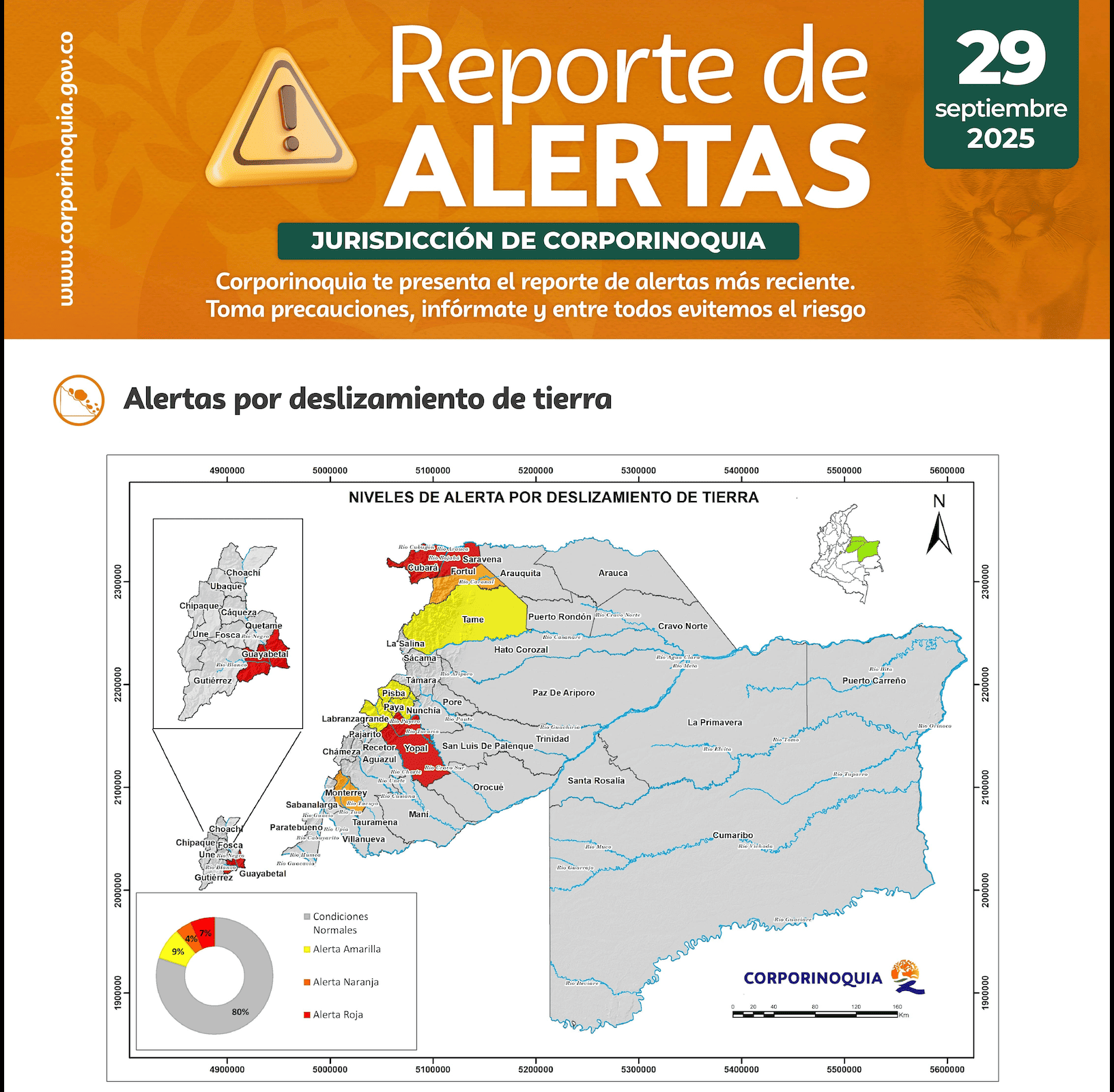 Corporinoquia presenta reporte de alertas por deslizamientos de tierra e incremento en niveles hídricos Corporinoquia presenta reporte de alertas por deslizamientos de tierra e incremento en niveles hídricos