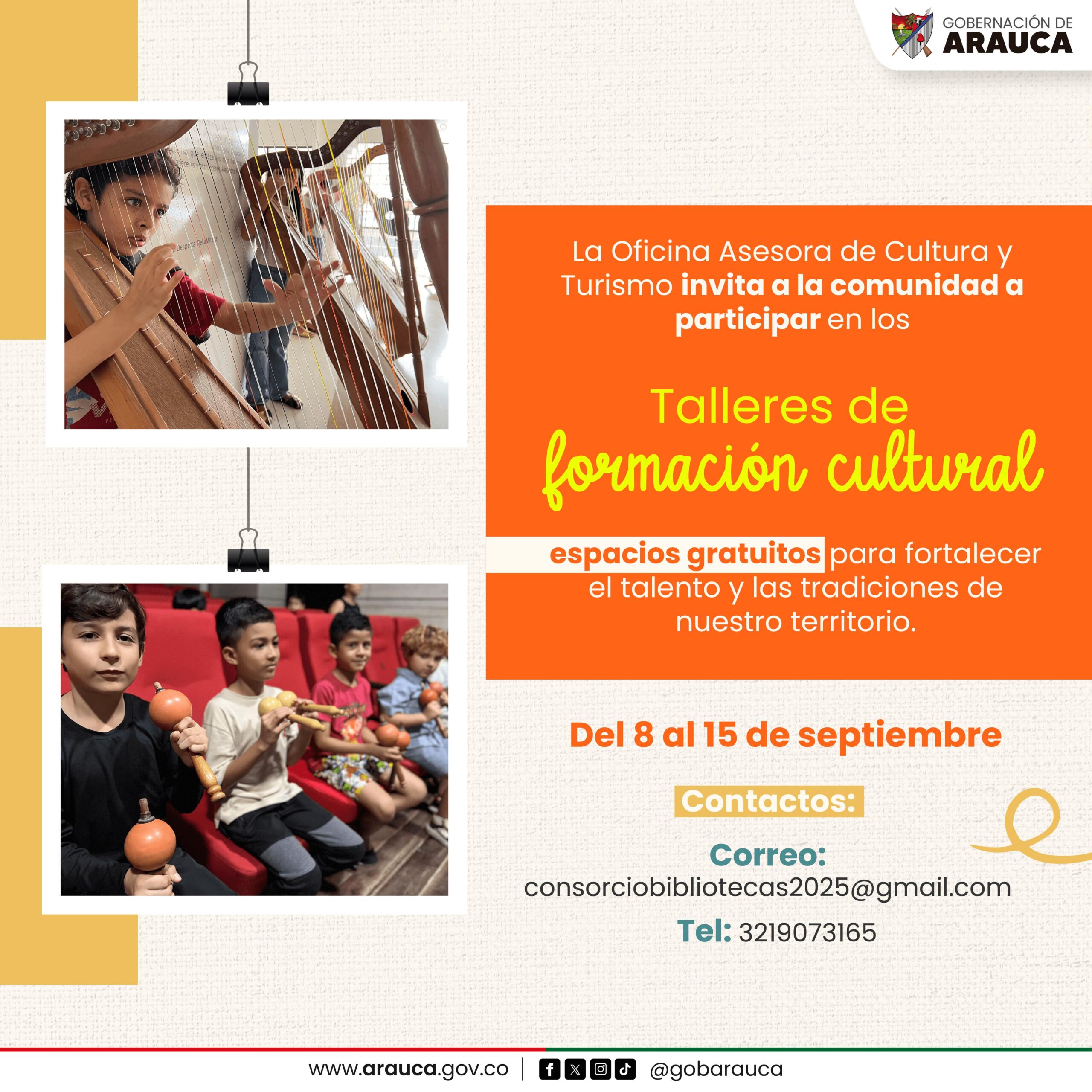 Talleres culturales y de oficios llegan a Arauca para fortalecer identidad y creatividad Talleres culturales y de oficios llegan a Arauca para fortalecer identidad y creatividad