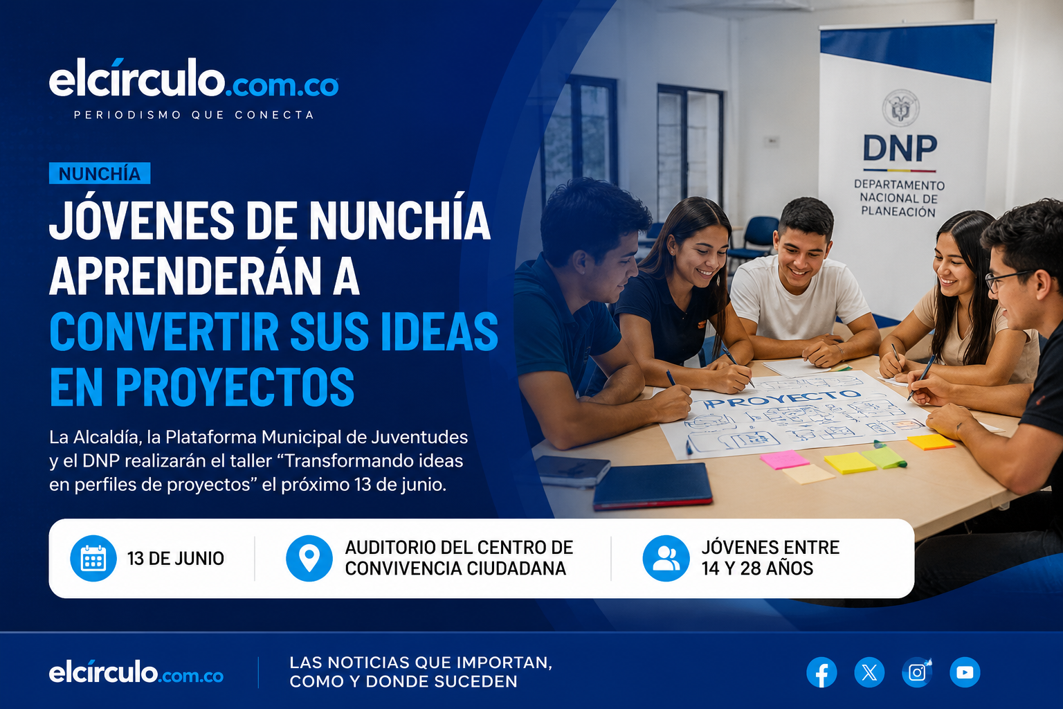 Jóvenes de Nunchía aprenderán a convertir sus ideas en proyectos con apoyo del DNP